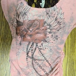 Rose with side design shirt